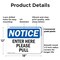 Signmission Enter Here Please Pull, 18 in W x Rectangle, Plastic OS-2PACK-NS-P-1218-L-12071 - alternate 3